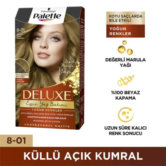 Palette Deluxe Yoğun Renkler 8-01 Küllü Açık Kumral